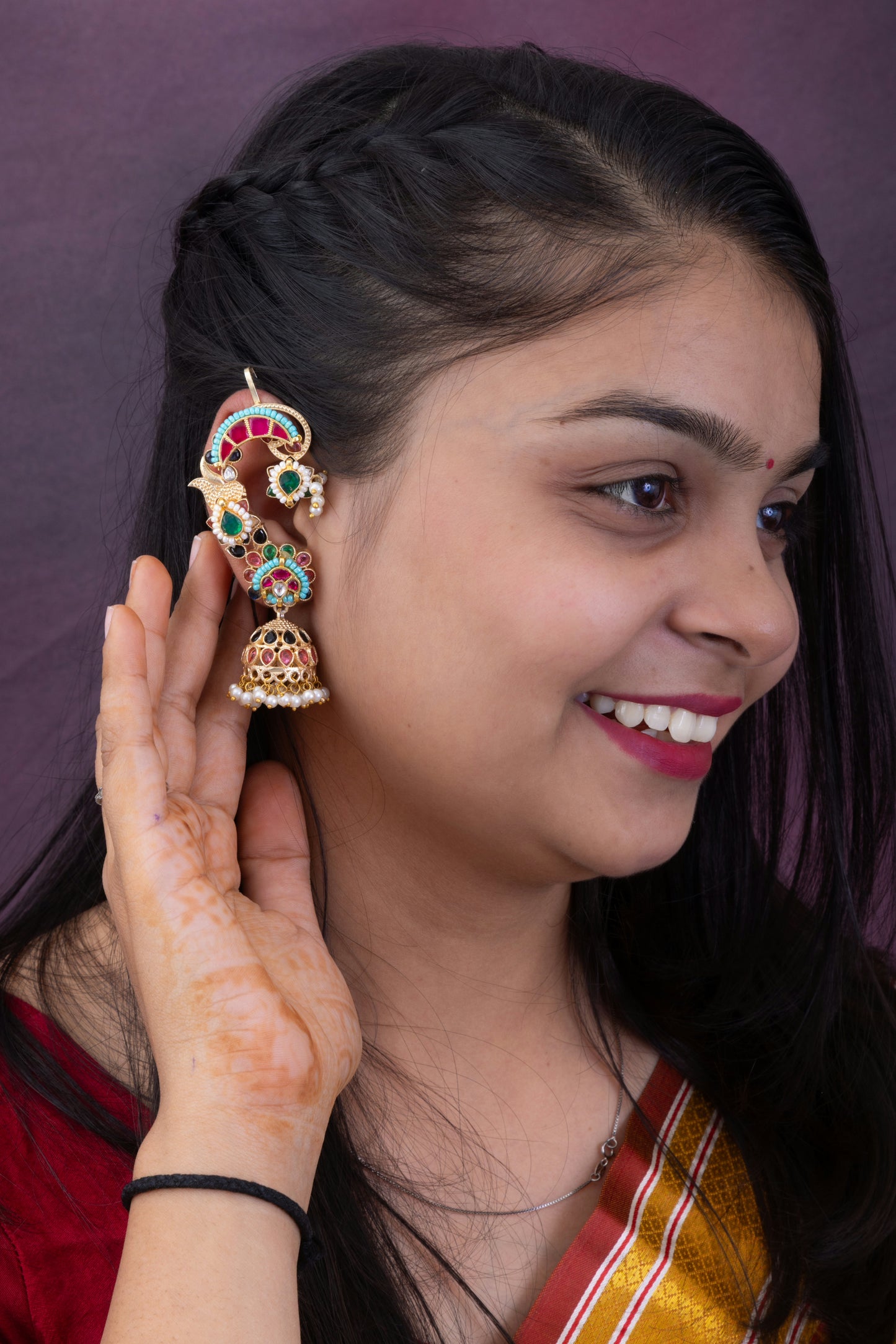 Rupmati gold kundan earcuffs
