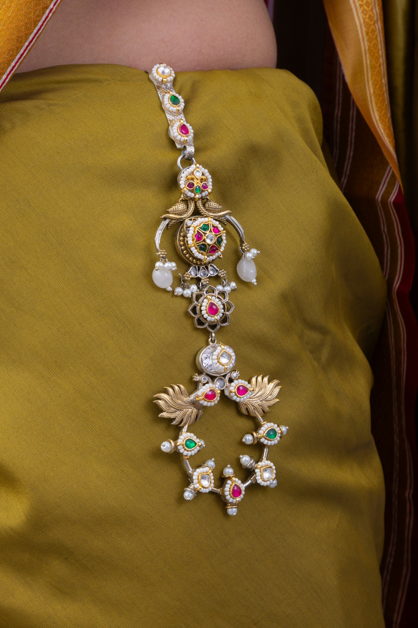 Pachi kundan fusion waist juda
