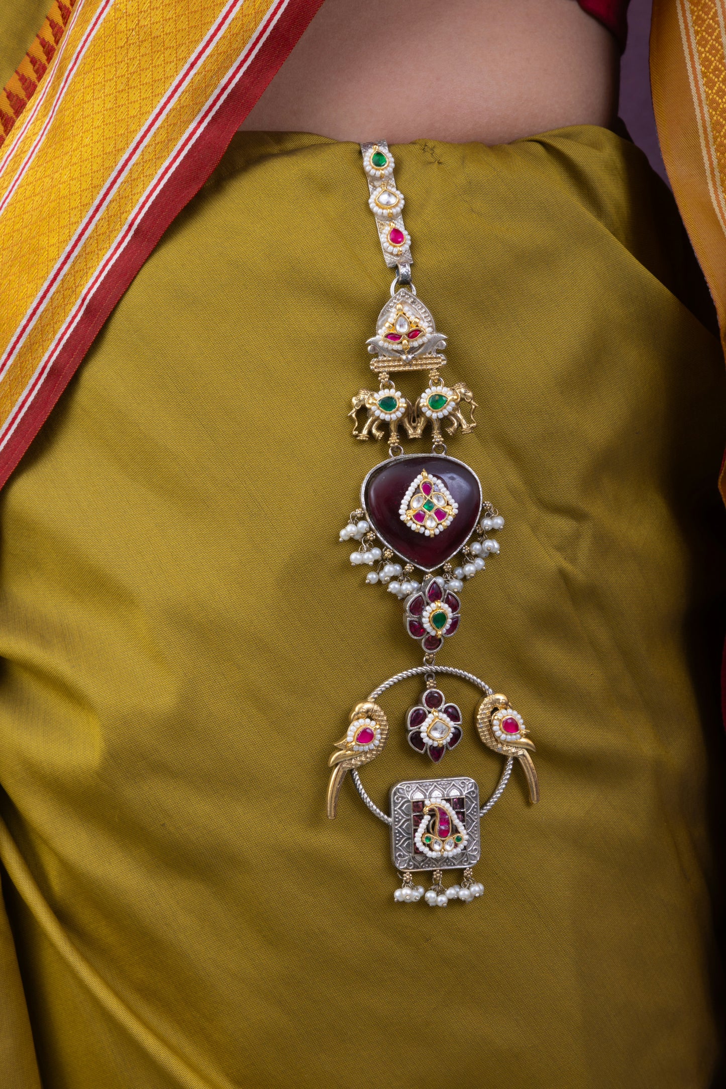 Fusion pachi kundan waist juda