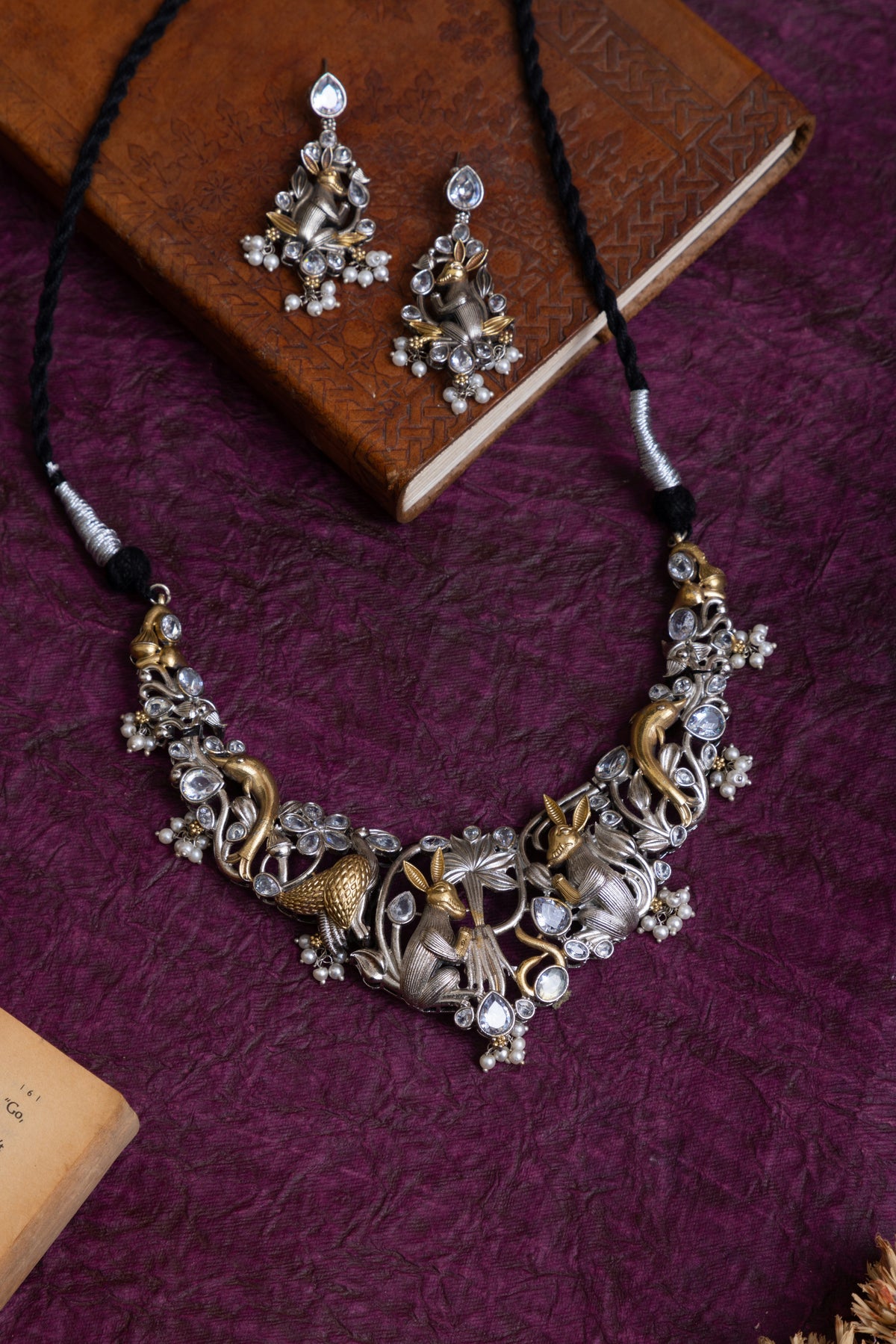 Bhavini two tone rabbit hasli choker