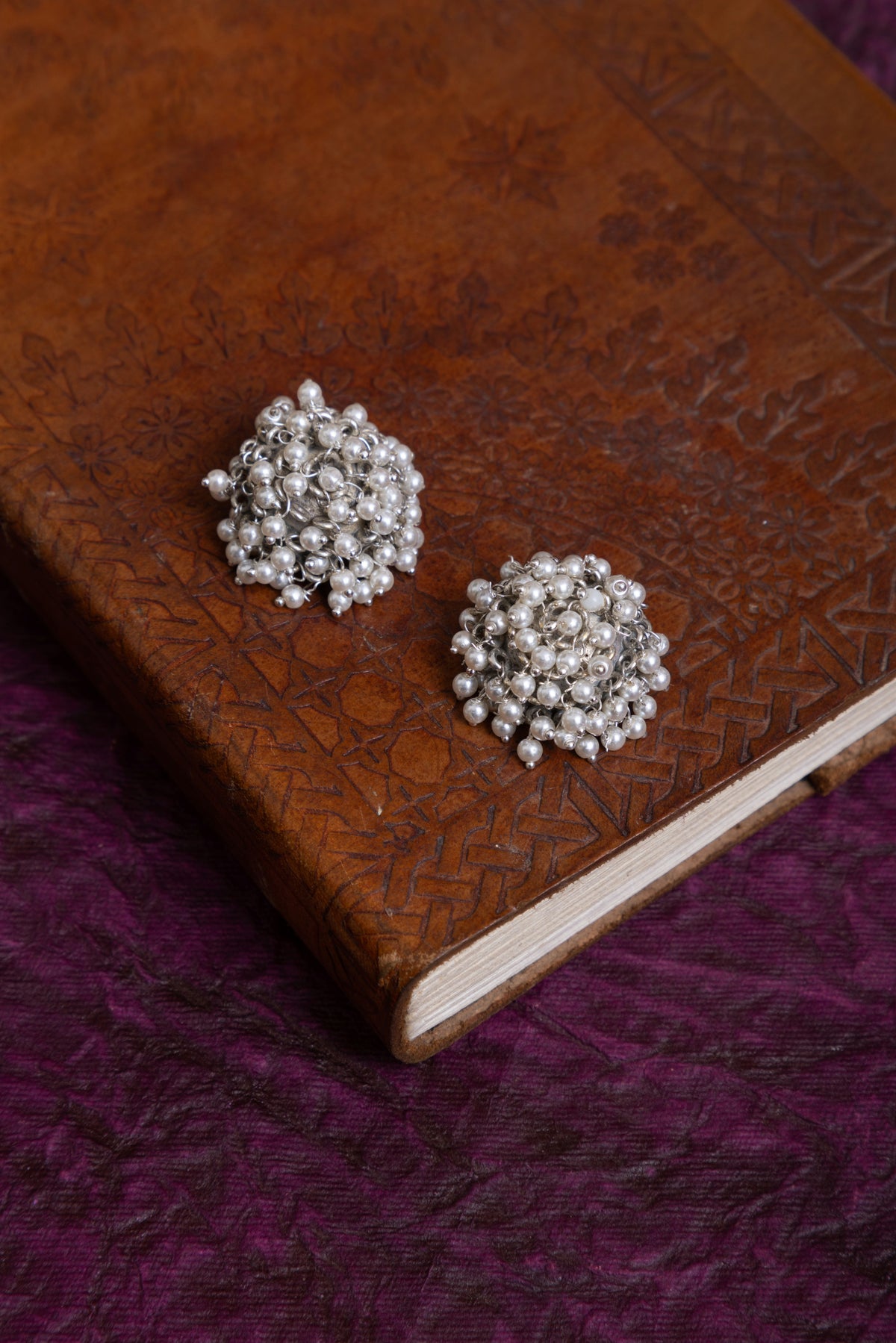 Damini silver pachi kundan pearl necklace