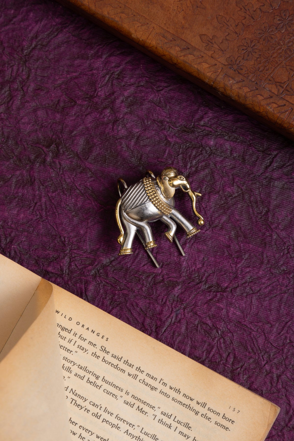 Sejal two tone fusion elephant hair pin