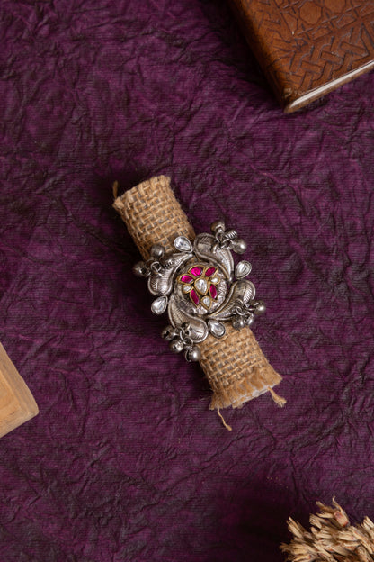 Barot silver ghunghroo ring