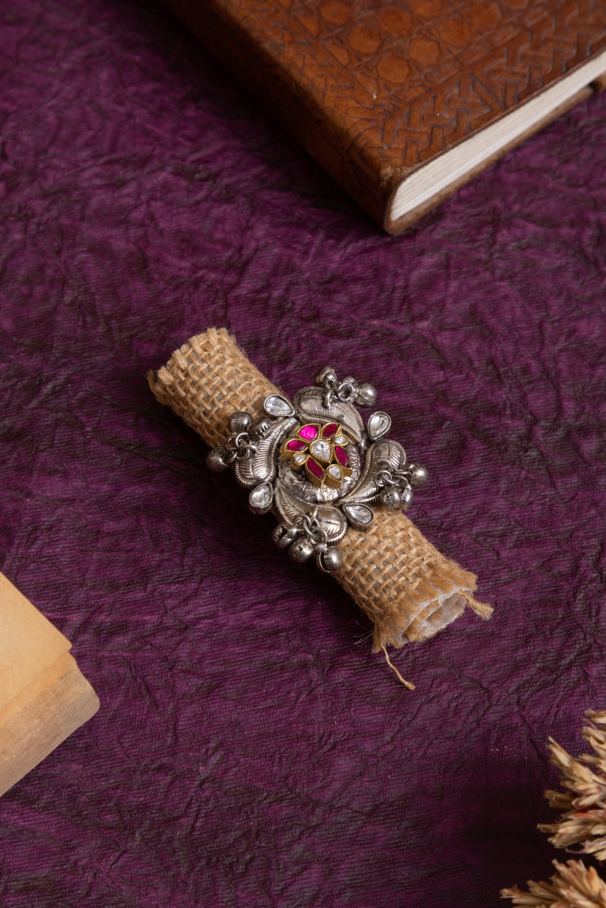Barot silver ghunghroo ring