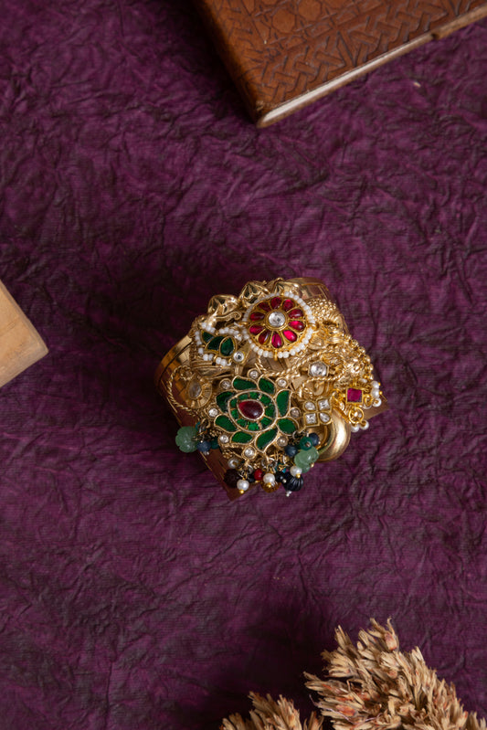 Morbagh handcrfated jadau kundan heritage handcuff