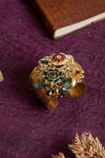 Morbagh handcrfated jadau kundan heritage handcuff