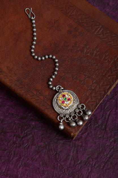 Panchali antique silver pachi kundan choker