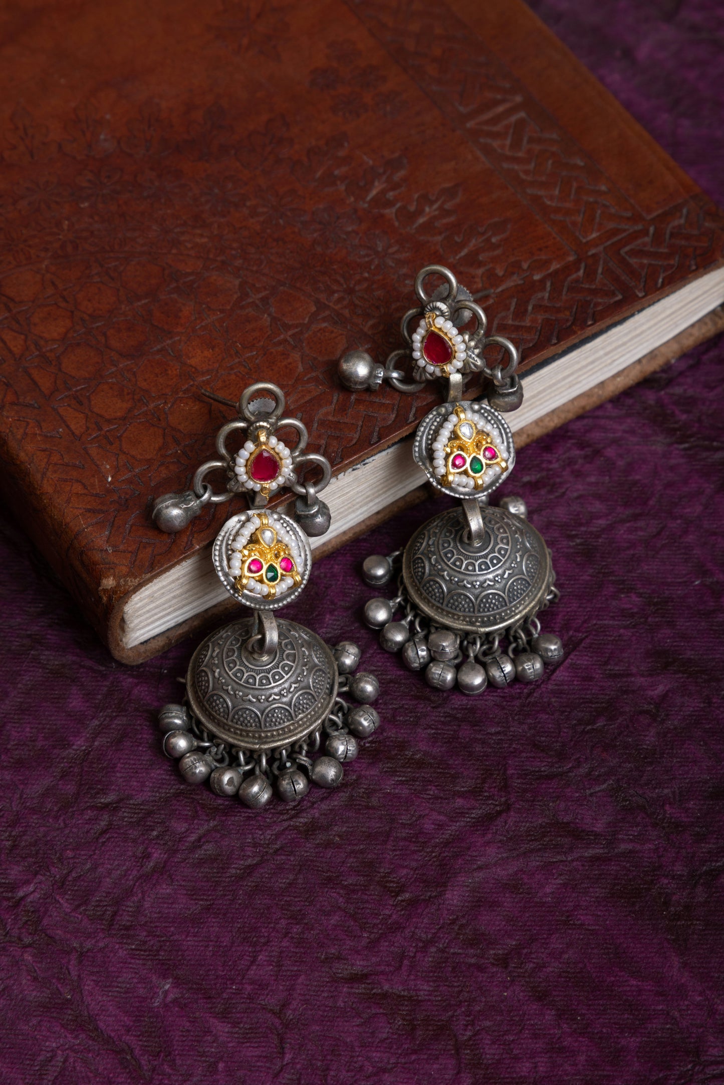 Panchali antique silver pachi kundan choker