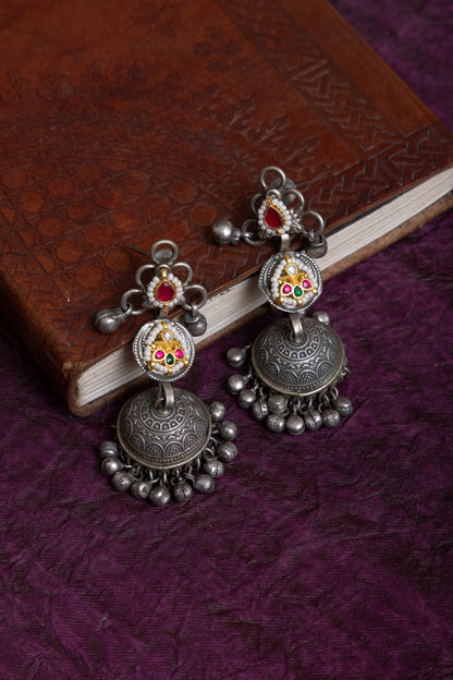 Panchali antique silver pachi kundan choker