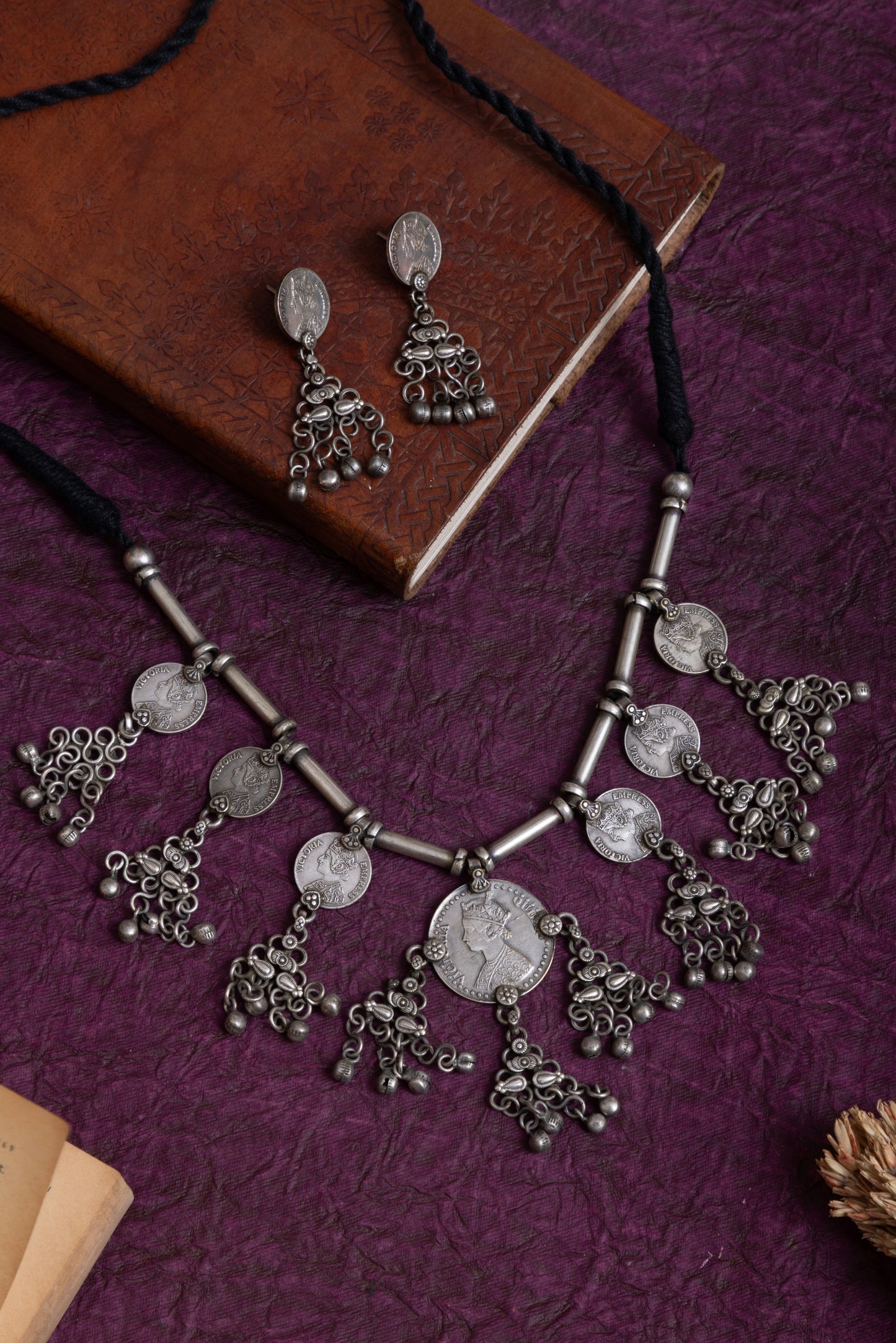 Yogini antique coin necklace