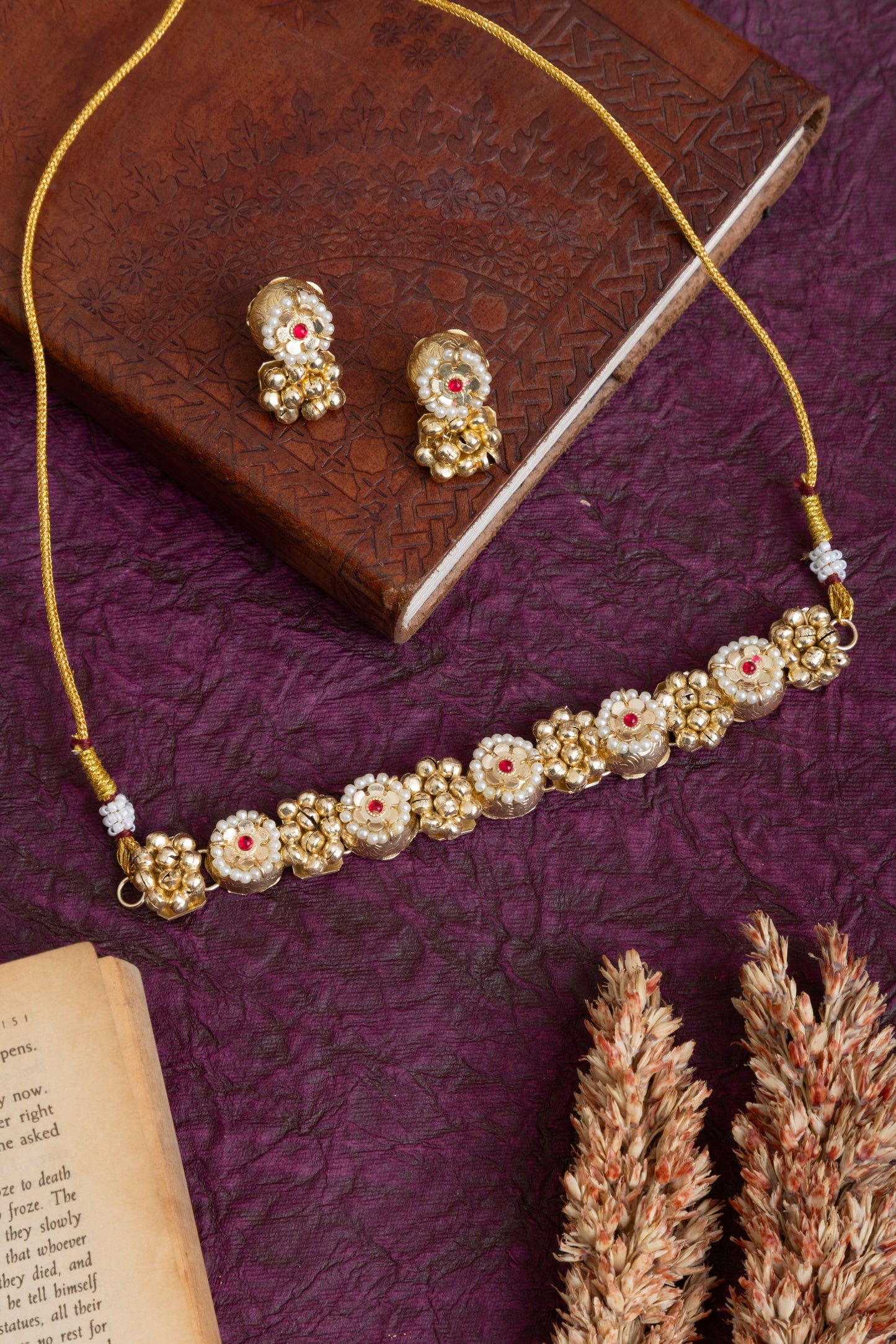 Chhaya bubble sleek gold choker