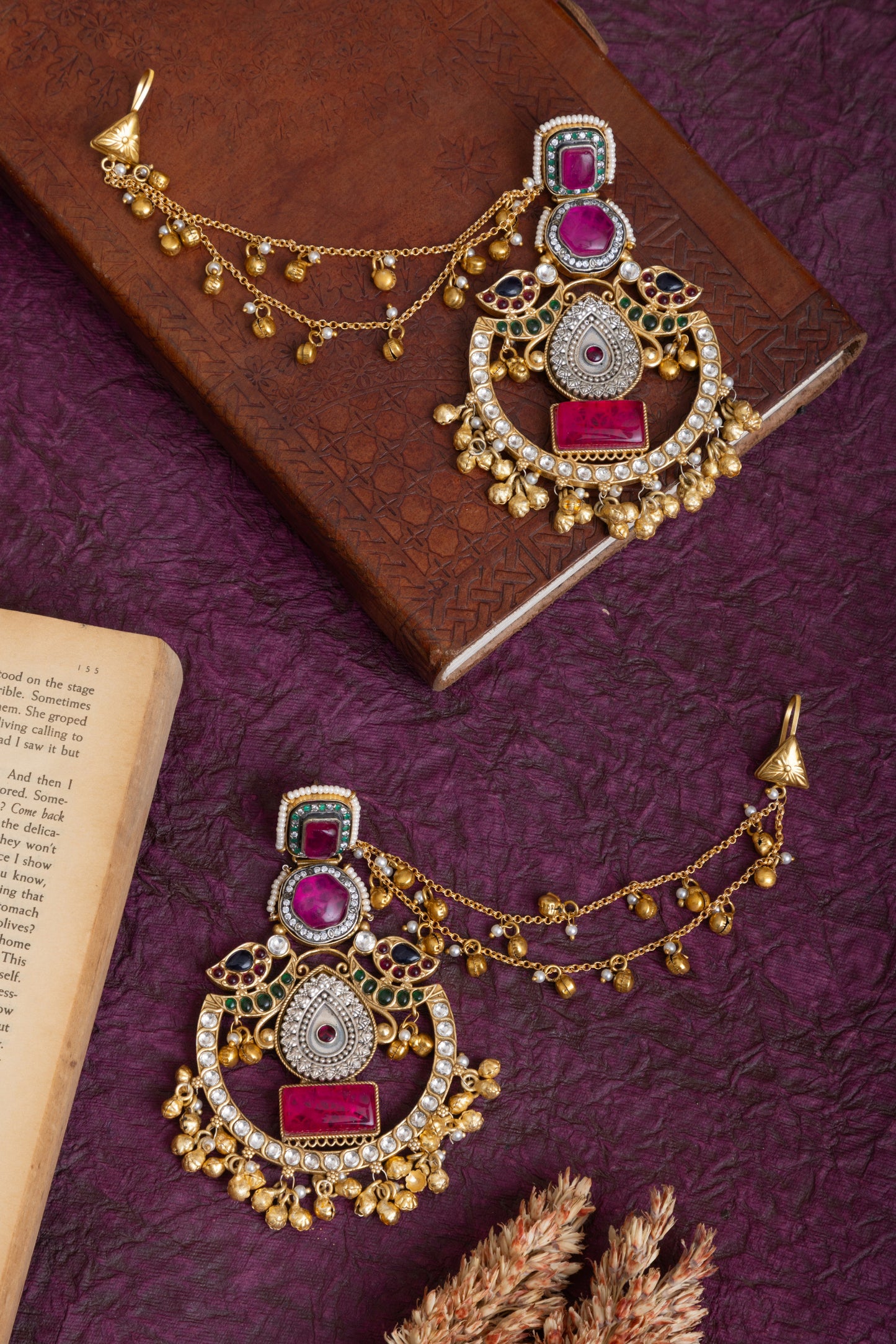 Dharti fusion gold chandbali