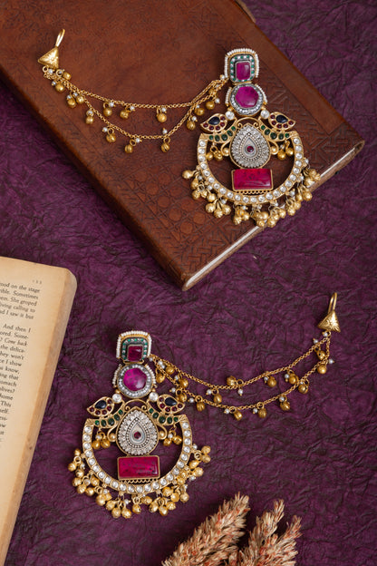 Dharti fusion gold chandbali