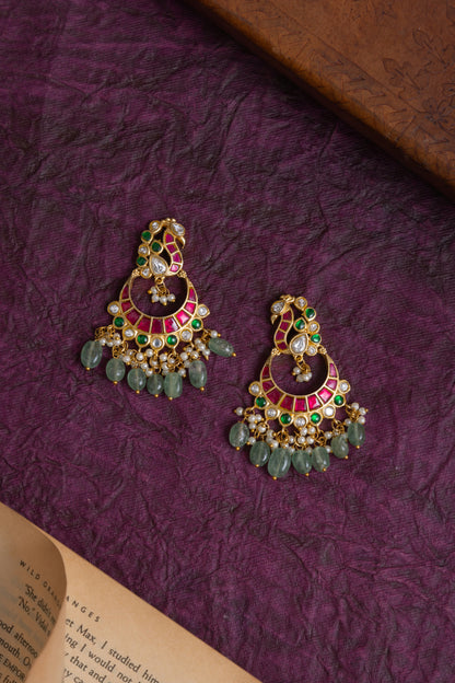 Morbagh jadau kundan gold earrings