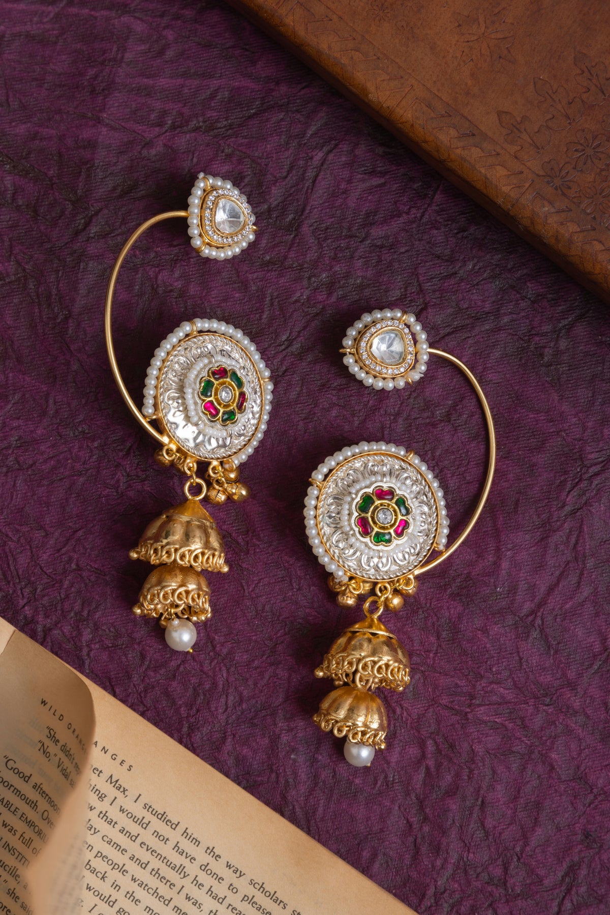 Juhi fusion gold jhumki earcuff