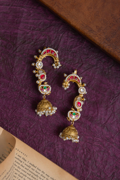 Aditi gold pachi kundan fusion earcuff