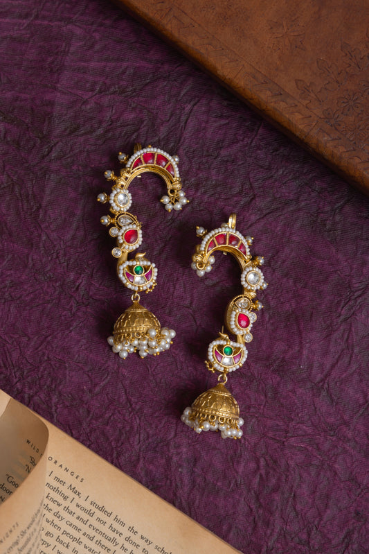 Aditi gold pachi kundan fusion earcuff