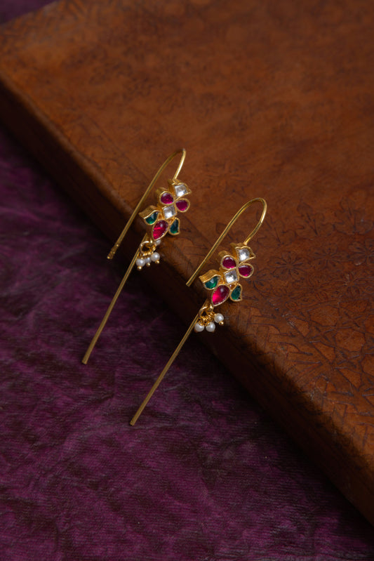 Khyati gold pachi kundan needle earcuff