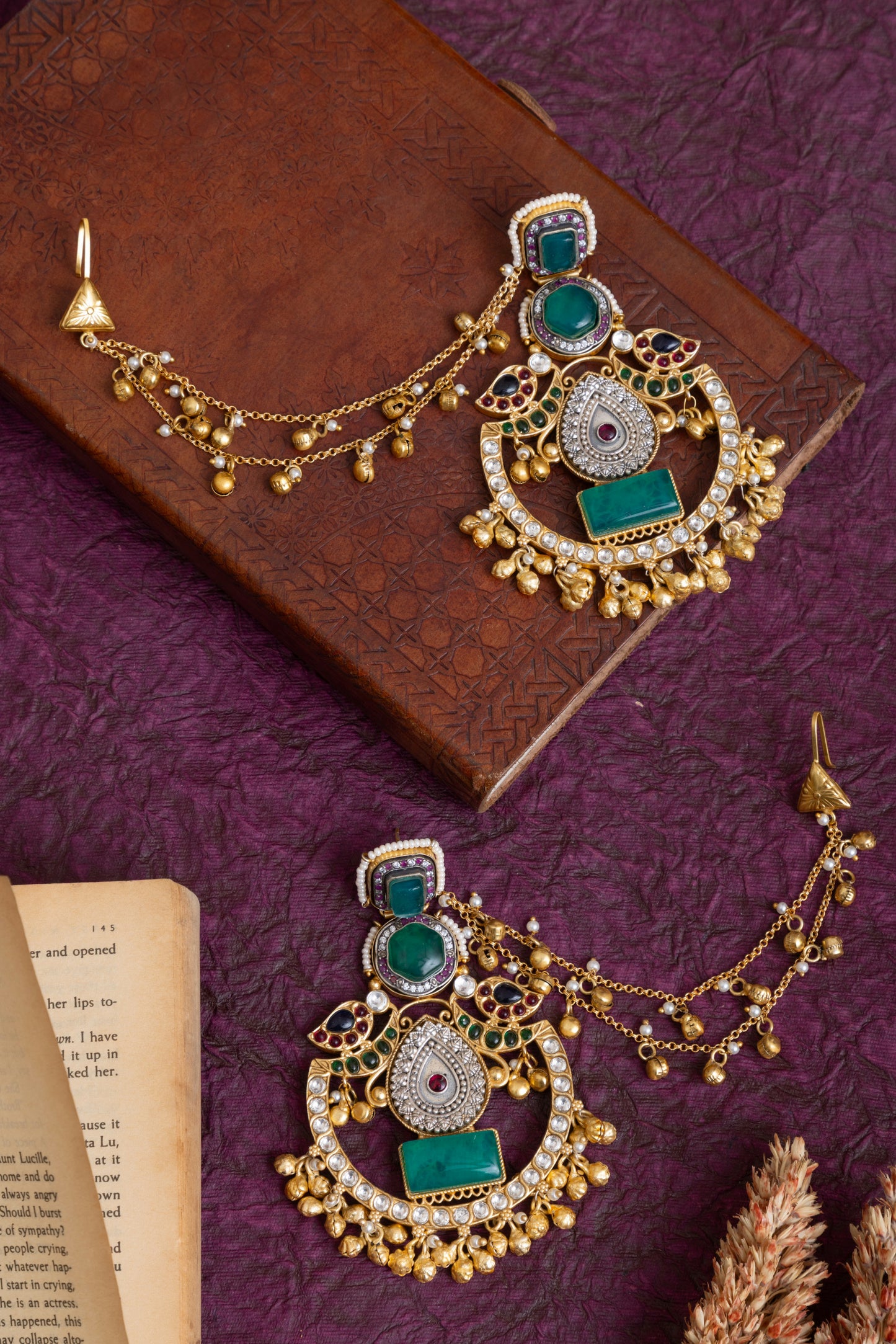 Dharti fusion gold chandbali