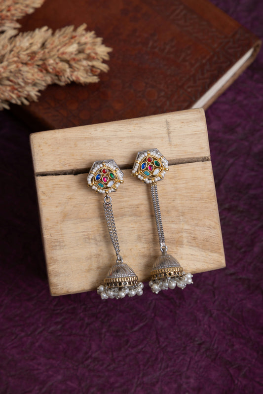 Kirti pachi kundan chain jhumki