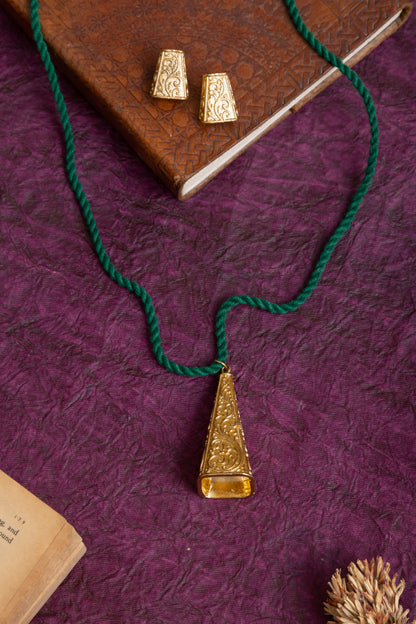 Anamika antique gold thread necklace