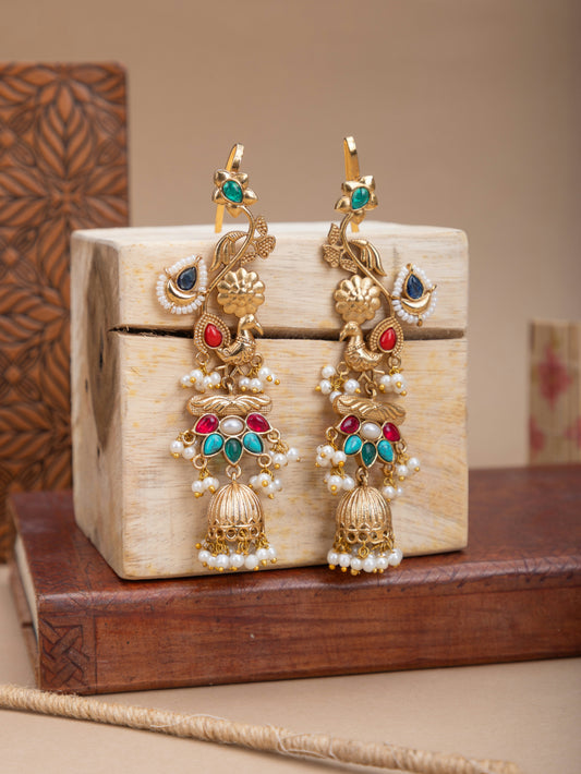 Gold jhumki earcuffs