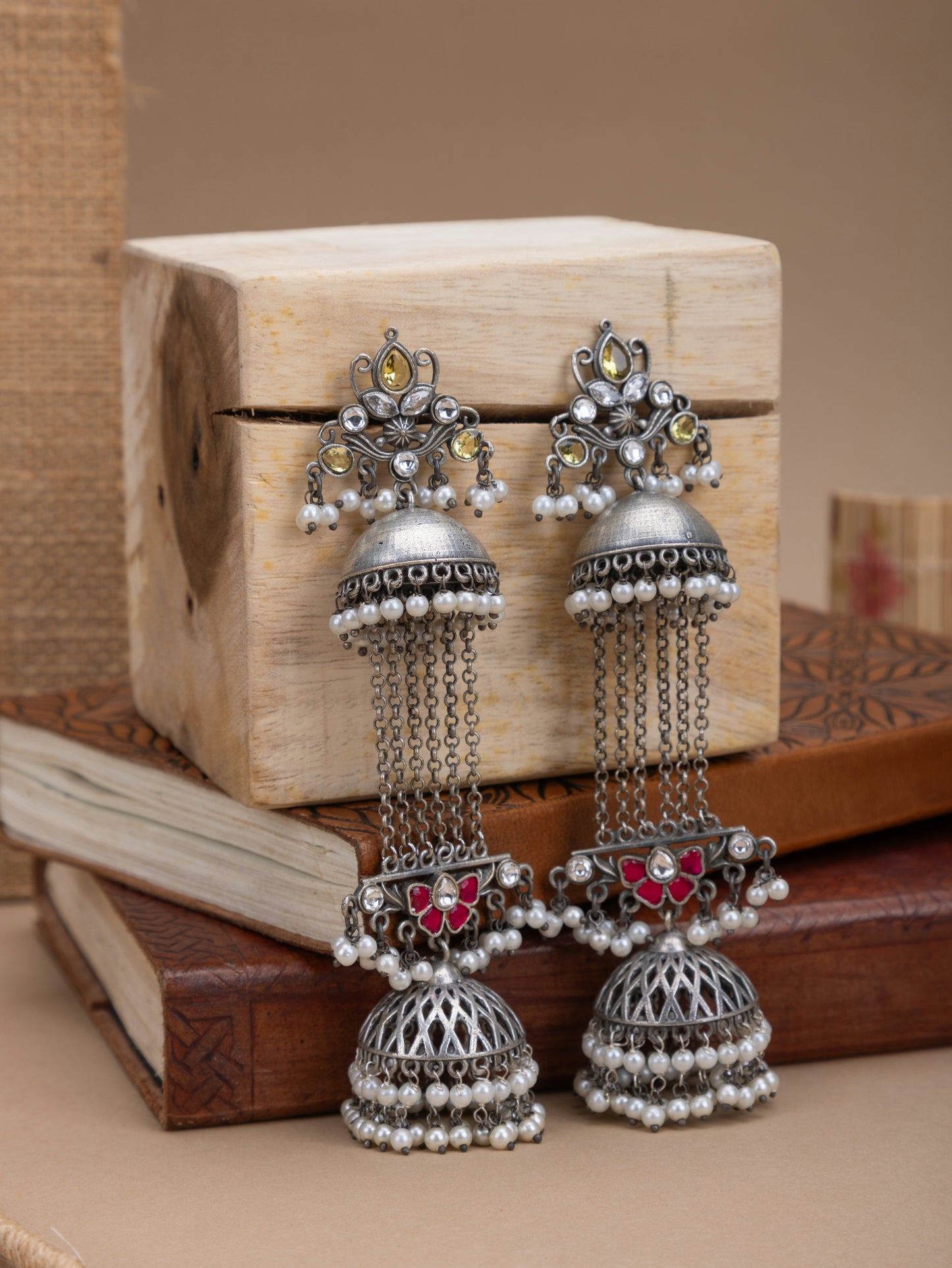 Moh tassel jhumkas