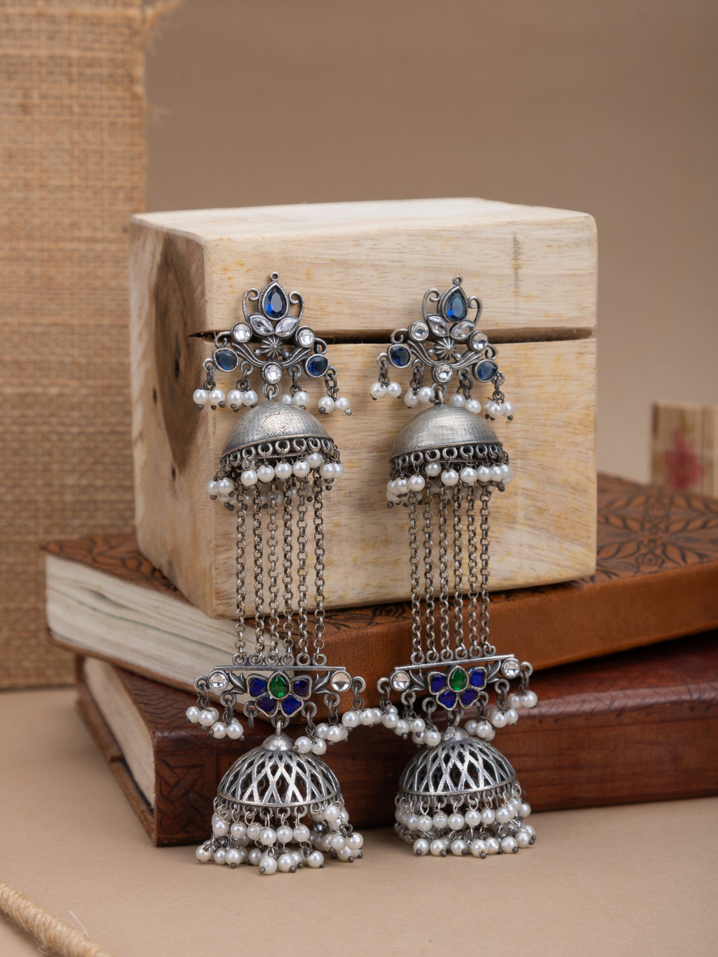 Moh tassel jhumkas