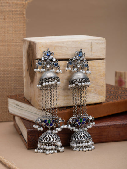 Moh tassel jhumkas