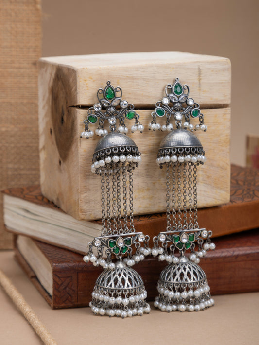 Moh tassel jhumkas
