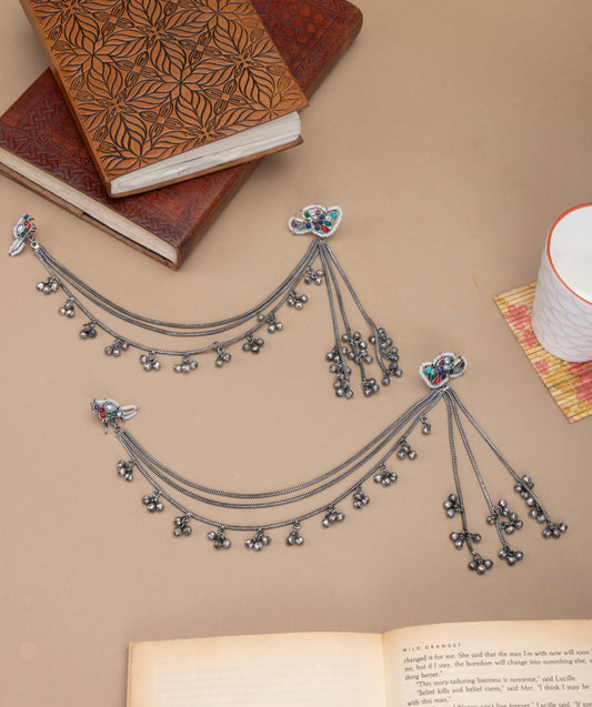 Silver kashmiri earrings