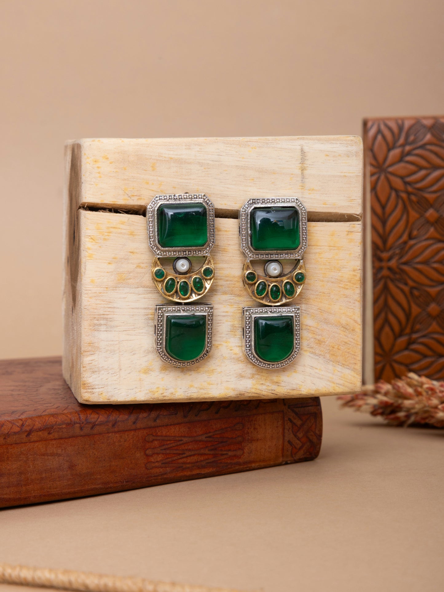 Aksha fusion stone danglers