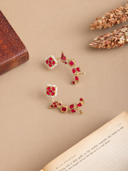 Dove Peacock gold earcuff