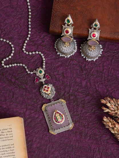Saanjh premium fusion kundan necklace
