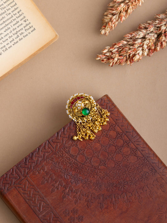 Jadau kundan Peacock ring