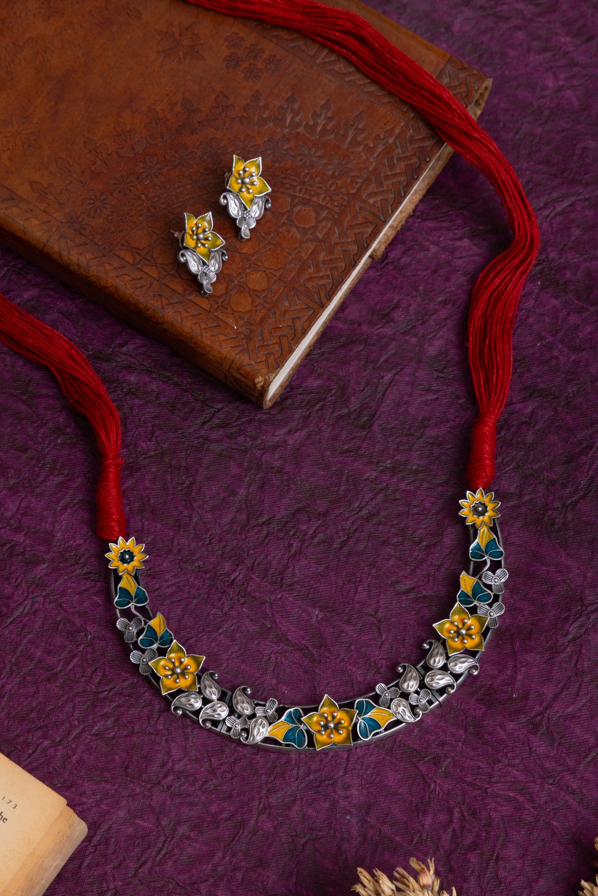 Kejal enamel meenakari antique tribal hasli choker