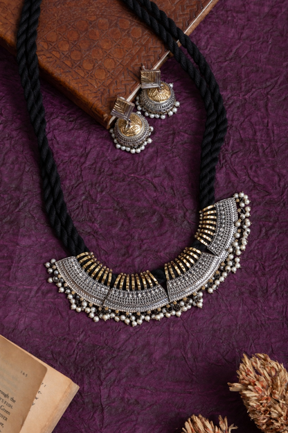 Rachna two tone fusion silver choker