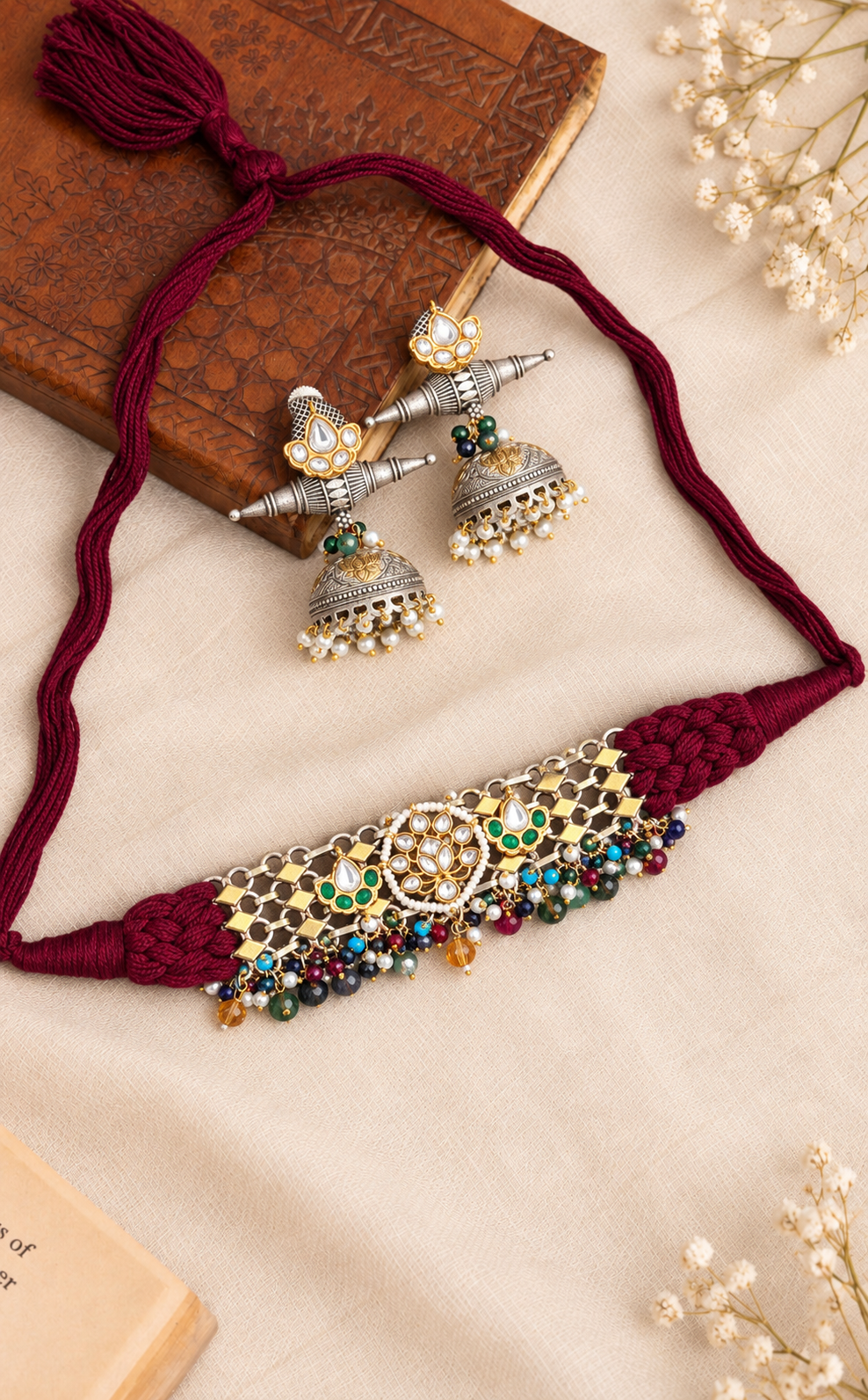Sona handcrfated fusion thread choker