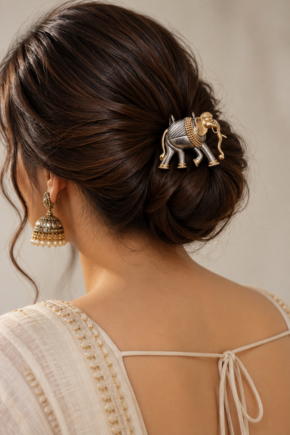 Sejal two tone fusion elephant hair pin