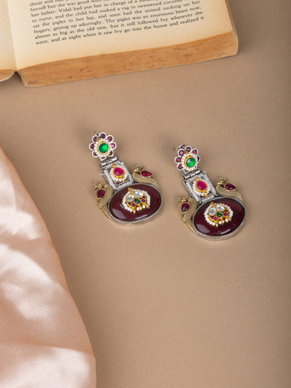 Varsha Pachi kundan stone earrings