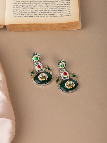 Varsha Pachi kundan stone earrings