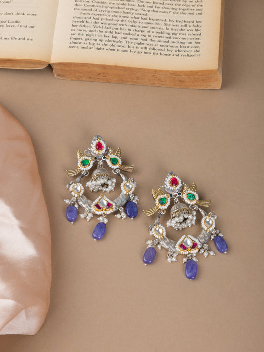 Pachi kundan jhumki chandbali