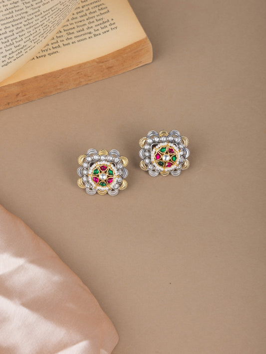 Pachi kundan square studs