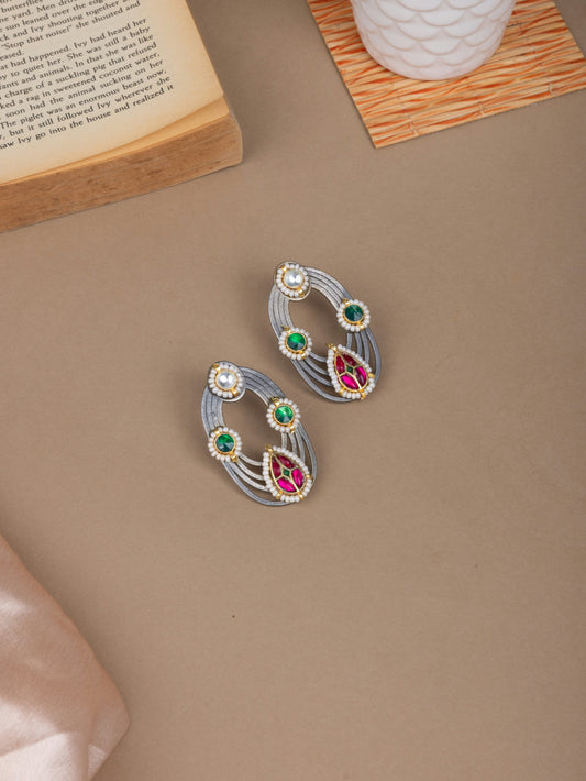 Pachi kundan owl studs