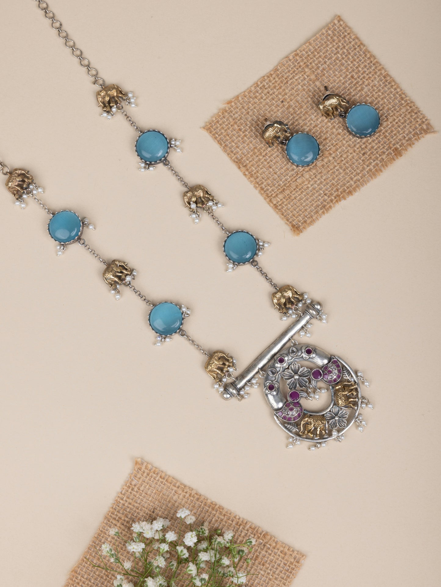 Niharika Fusion elephant chain necklace