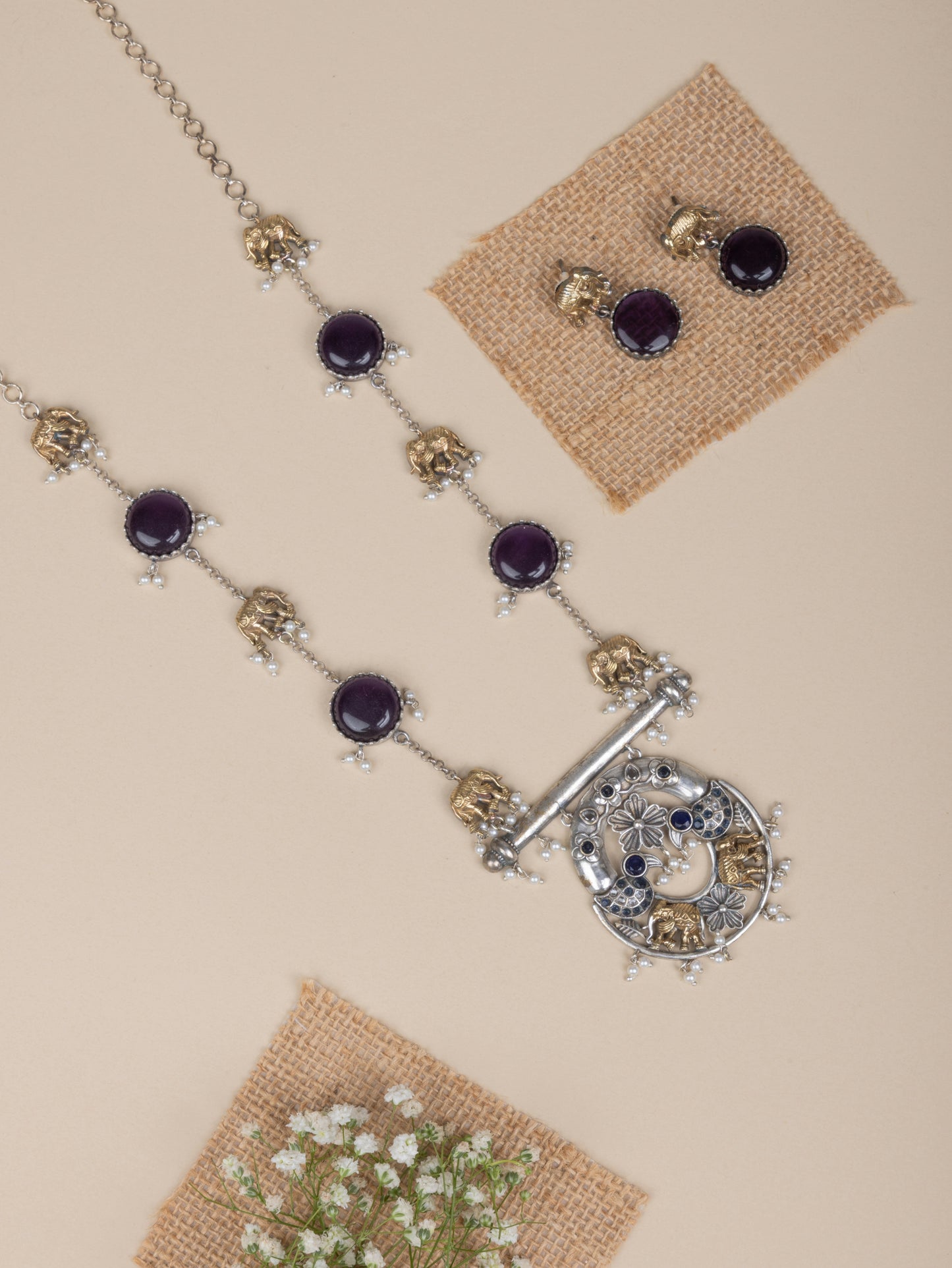 Niharika Fusion elephant chain necklace