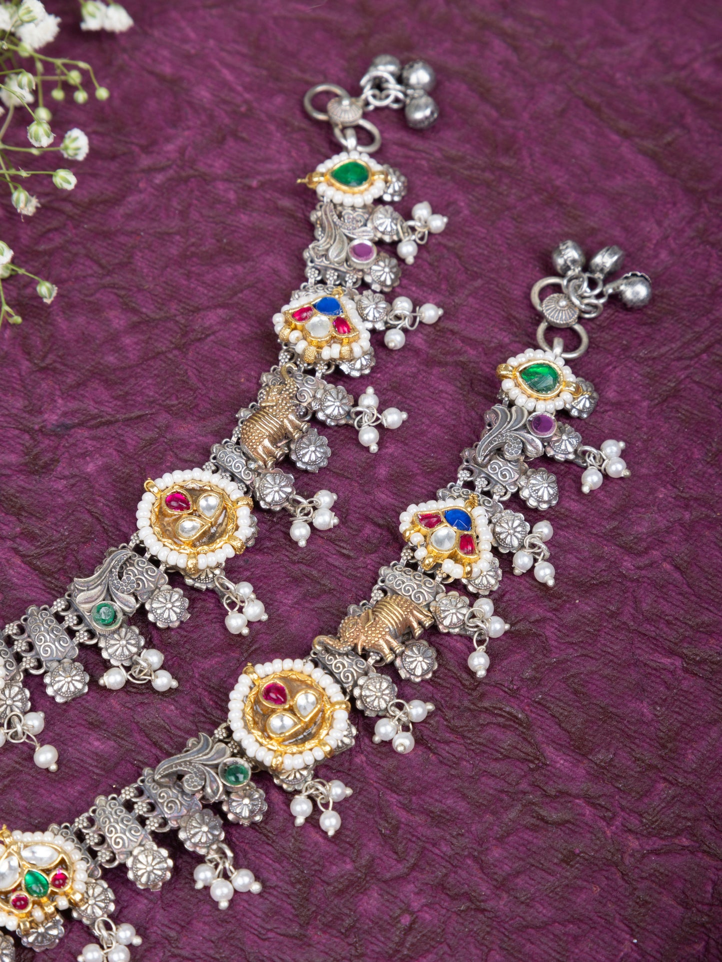 Elephant pachi kundan payal