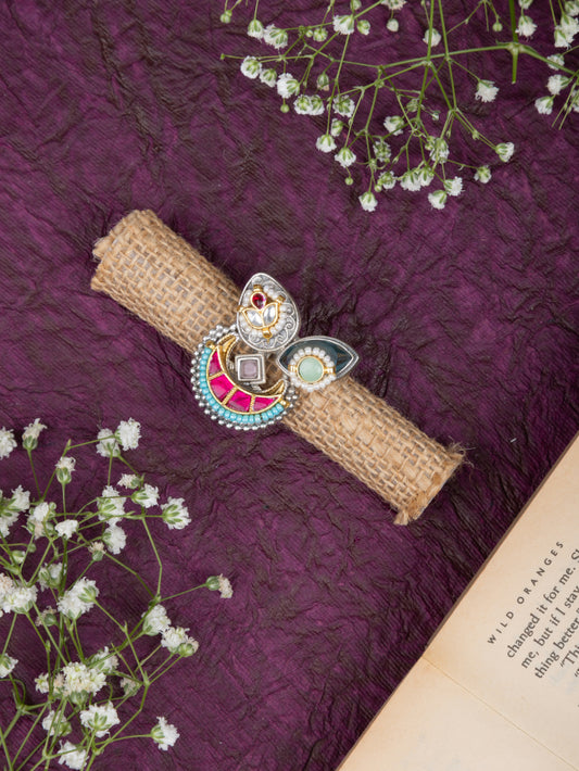 Lilly  pachi kundan ring