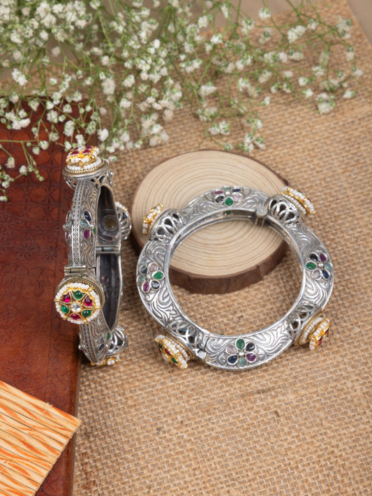 Large Pachi kundan bangles