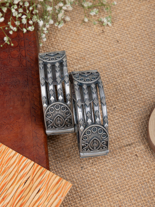 Large size Rangoli silver kada